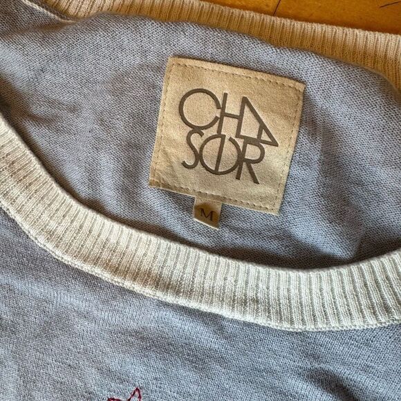 Chaser maman amour amie Long Sleeve Crew Neck Striped Pullover size medium - Picture 3 of 5